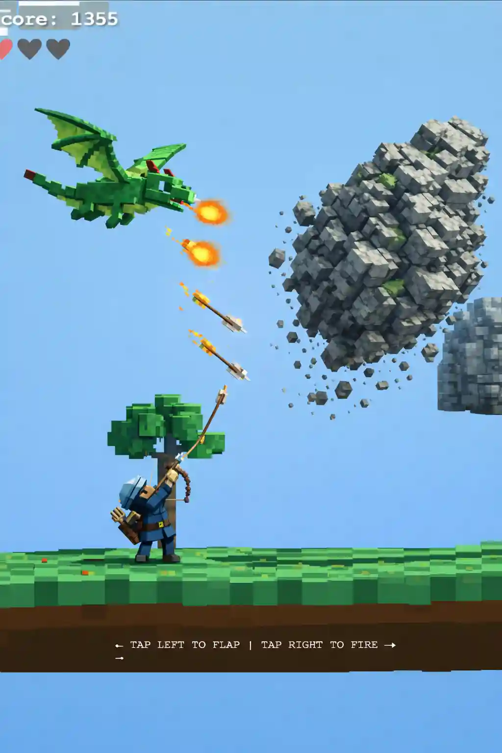 Front design of the Flappy Dragon web game tile with reactive shine